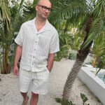 Striped linen shorts for men LIAM