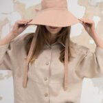 Linen sun hat / Panama hat with straps - Image 4