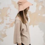 Linen sun hat / Panama hat with straps - Image 3