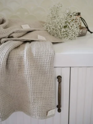 Natural Linen Waffle Bath Towels